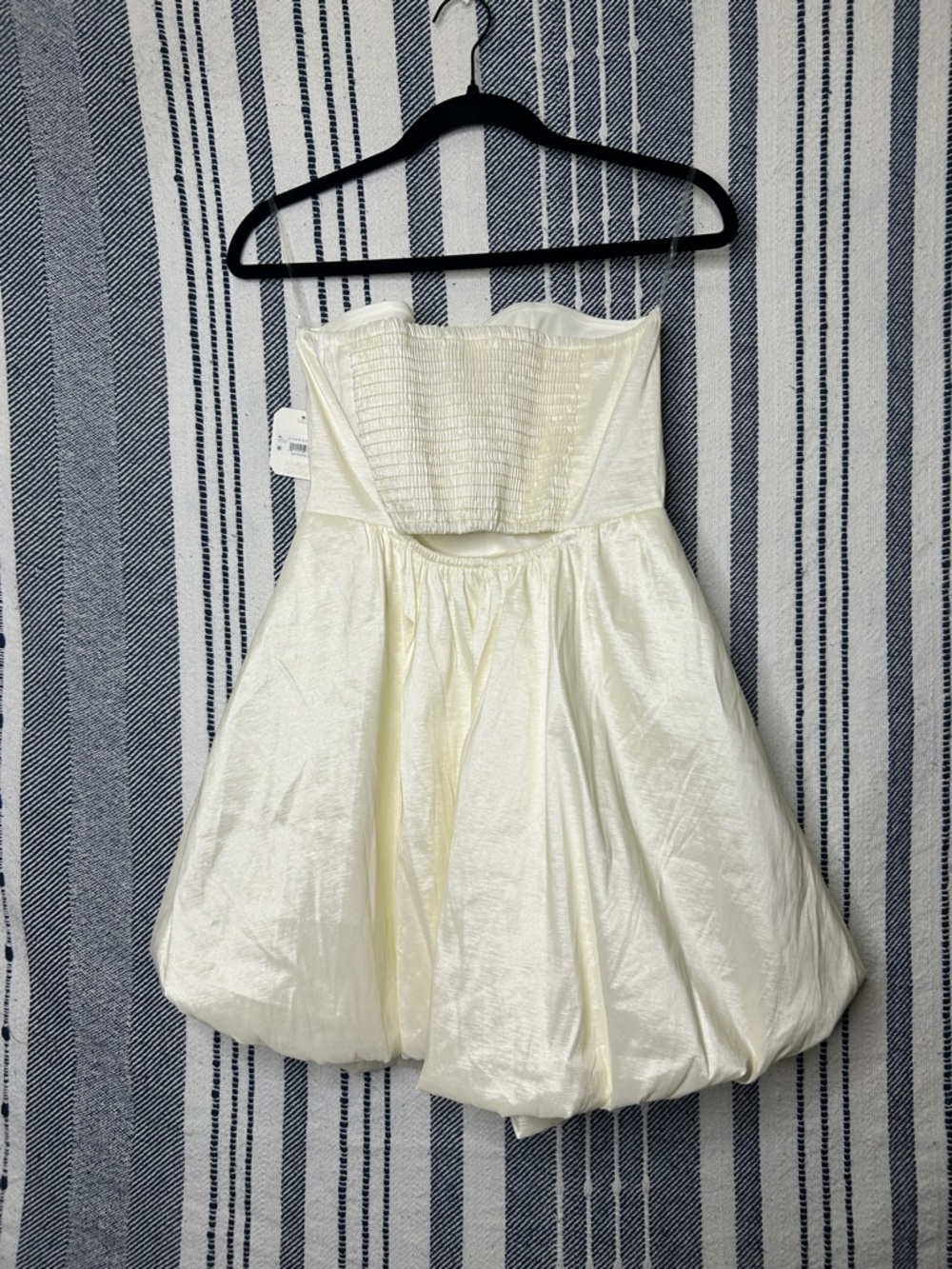 NWT Altar’d State Strapless Satin Bubble Hem Mini Dress - Picture 4 of 7